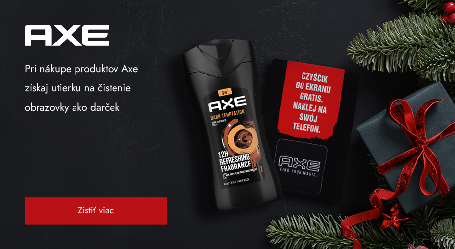 Pri nákupe produktov Axe získaj utierku na čistenie obrazovky ako darček