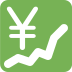 Chart with upwards trend and yen sign 💹