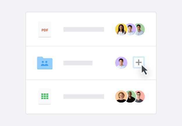 Nutzer teilt eine Datei über die Dropbox-Oberfläche mit anderen