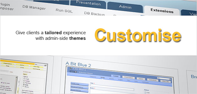 Customise: Give clients a tailored experience with admin-side themes