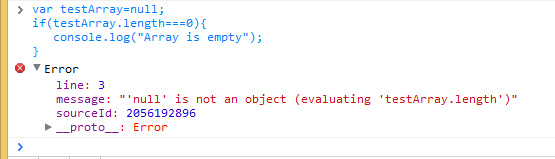 Screenshot of TypeError: null is not an object (evaluating