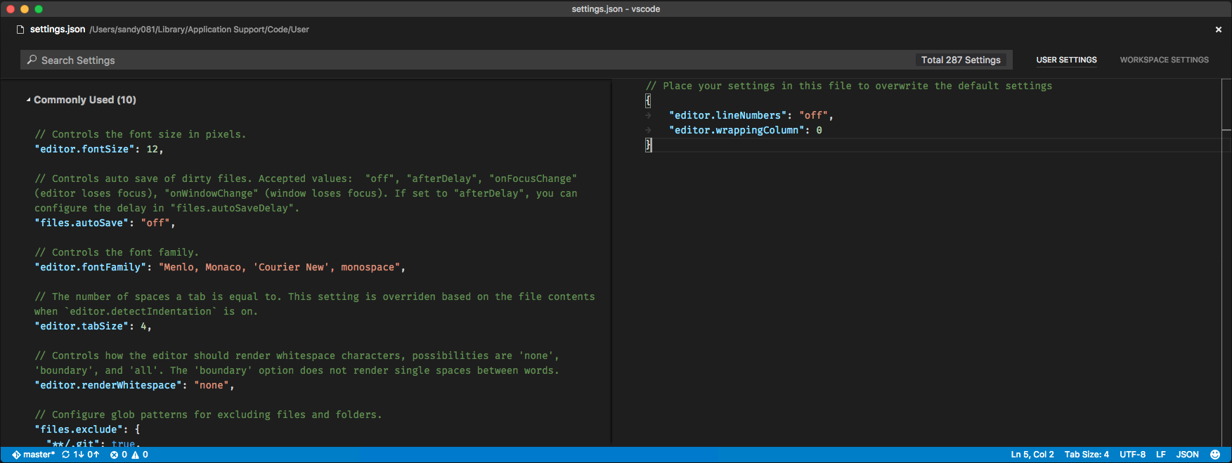 Example Settings