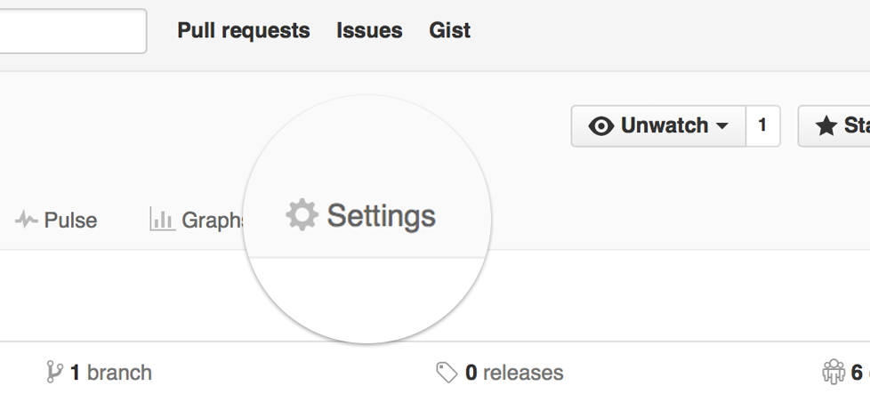 Settings for a repository