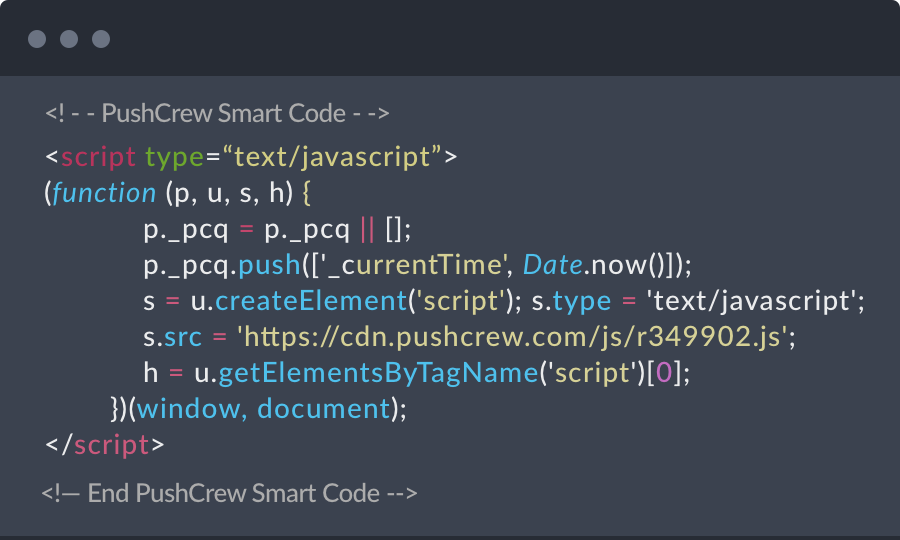 Add smart code to send browser push messages