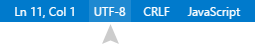 Encoding in status bar