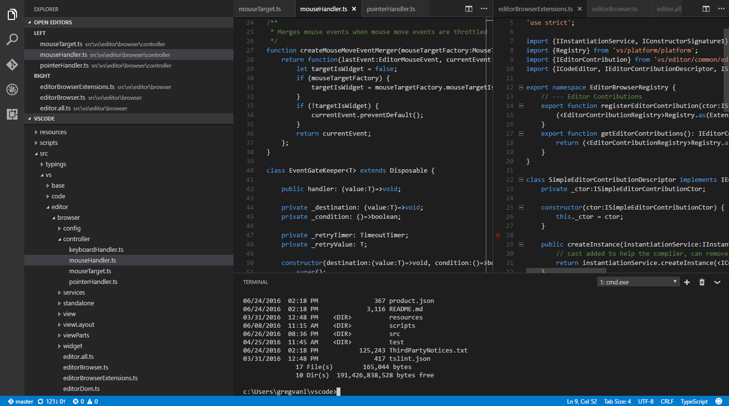 VS Code Layout