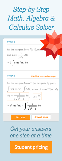 Step-by-step Math, Algebra and Calculcus solver. Get your answers one step at a time. Sign up now.