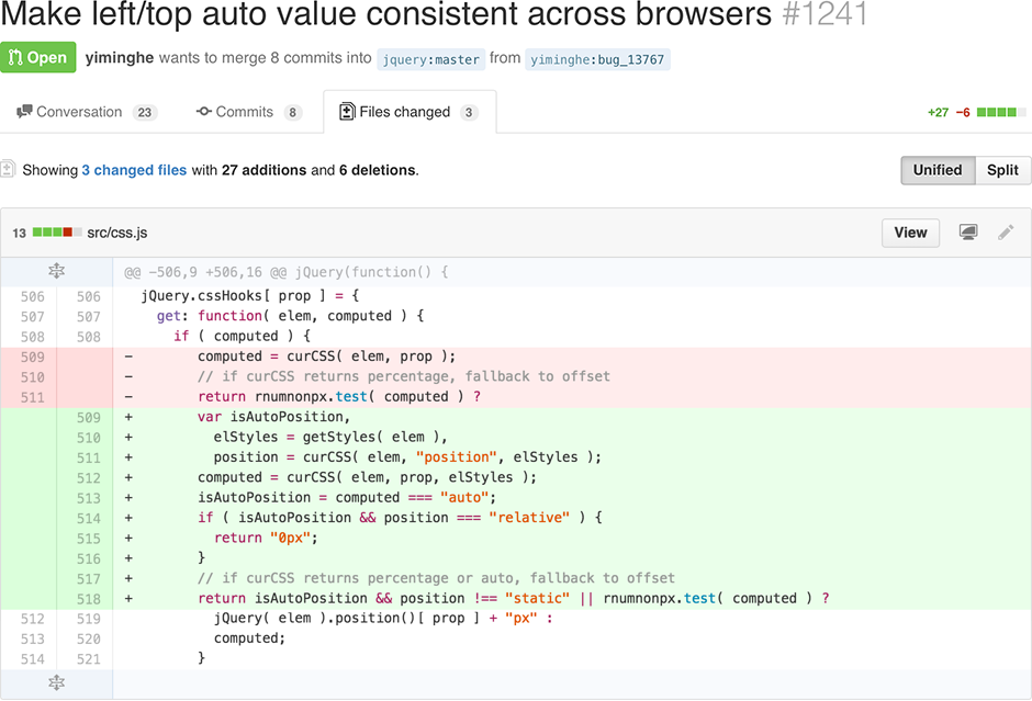 GitHub pull request