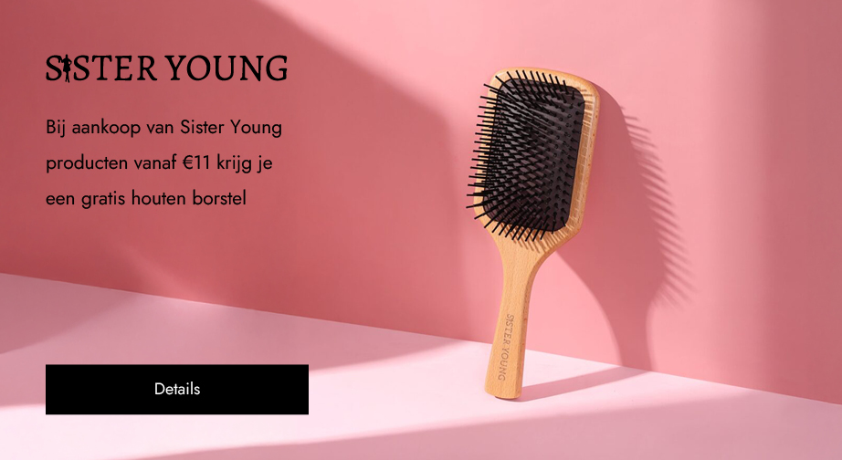 Bij aankoop van Sister Young producten vanaf €11 krijg je een gratis houten borstel