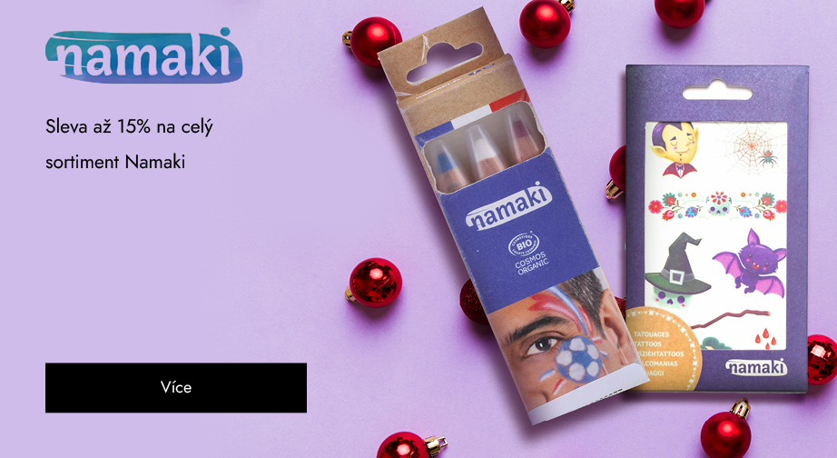 Sleva až 15% na celý sortiment Namaki. Ceny na webu jsou uvedeny po slevě.
