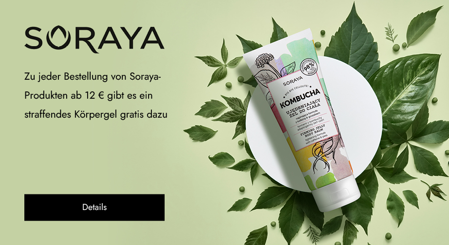 Zu jeder Bestellung von Soraya-Produkten ab 12 € gibt es ein straffendes Körpergel gratis dazu