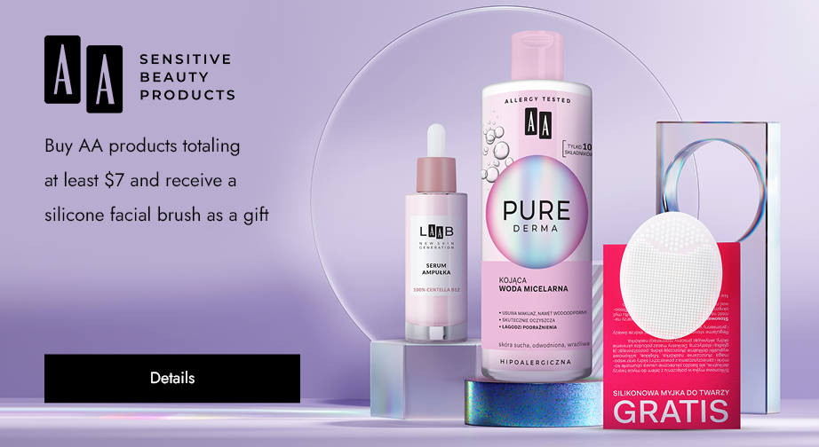 Buy AA products totaling at least  $7 and receive a silicone facial brush as a gift