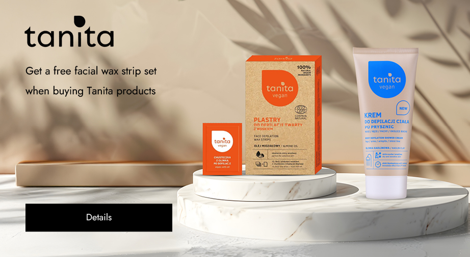 Get a free facial wax strip set when buying Tanita products