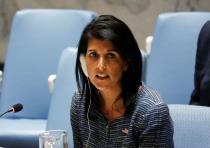 US Ambassador to the United Nations Nikki Haley addresses the United Nations Security Council.