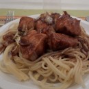 Teriyaki Salmon Over Pasta