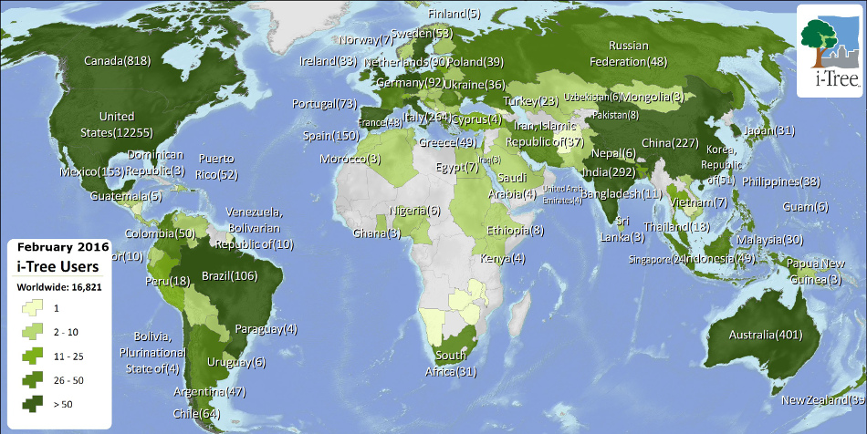 Global i-Tree User Map
