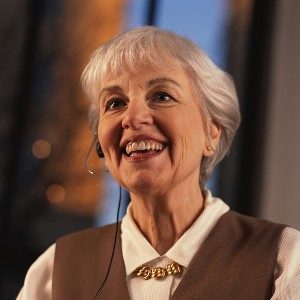 smiling woman with headset