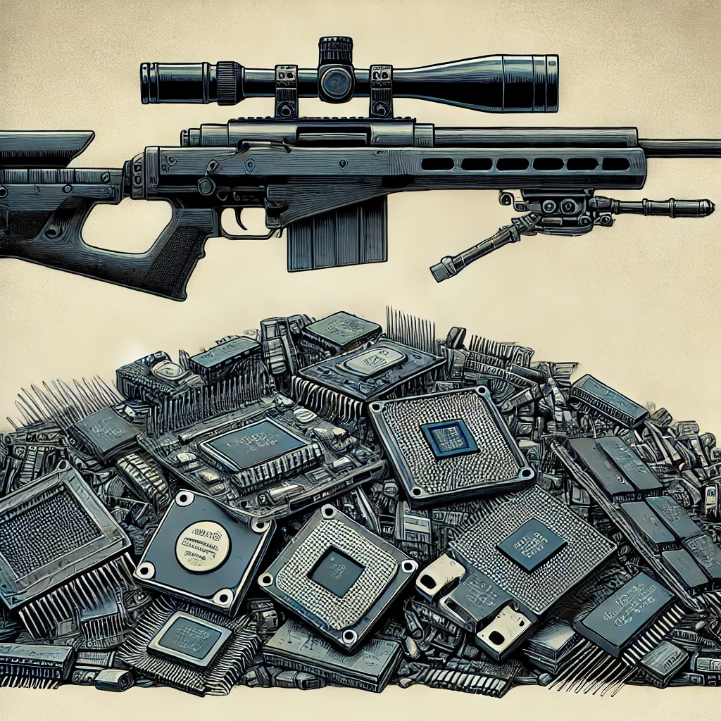 Rifles and microchips for Russia (AI generated)