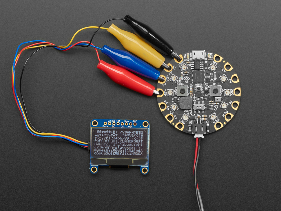 OLED with white text display
