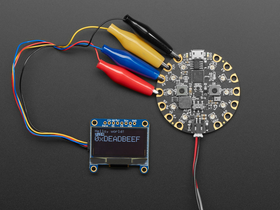 OLED with white text display