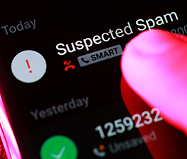 phone screen with spam call