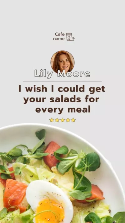 Customer's Testimonial about Salads