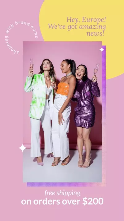 Fashion Ad with Clothes Shipping Offer