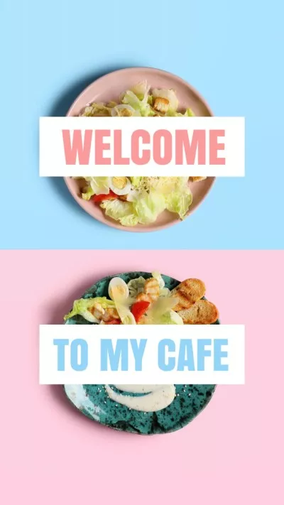 Cafe Invitation with Tasty Food