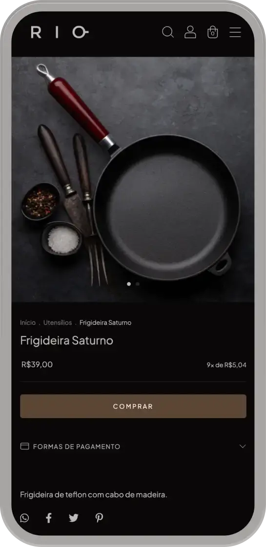 Captura de tela do tema Rio para loja virtual, representando como trabalhar em casa.