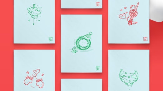 Hand Drawn New Year Postcards (Free PDF)