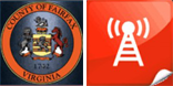 Visit fairfaxcounty.gov/emergency Fairfax County Seal and emergency alert icon