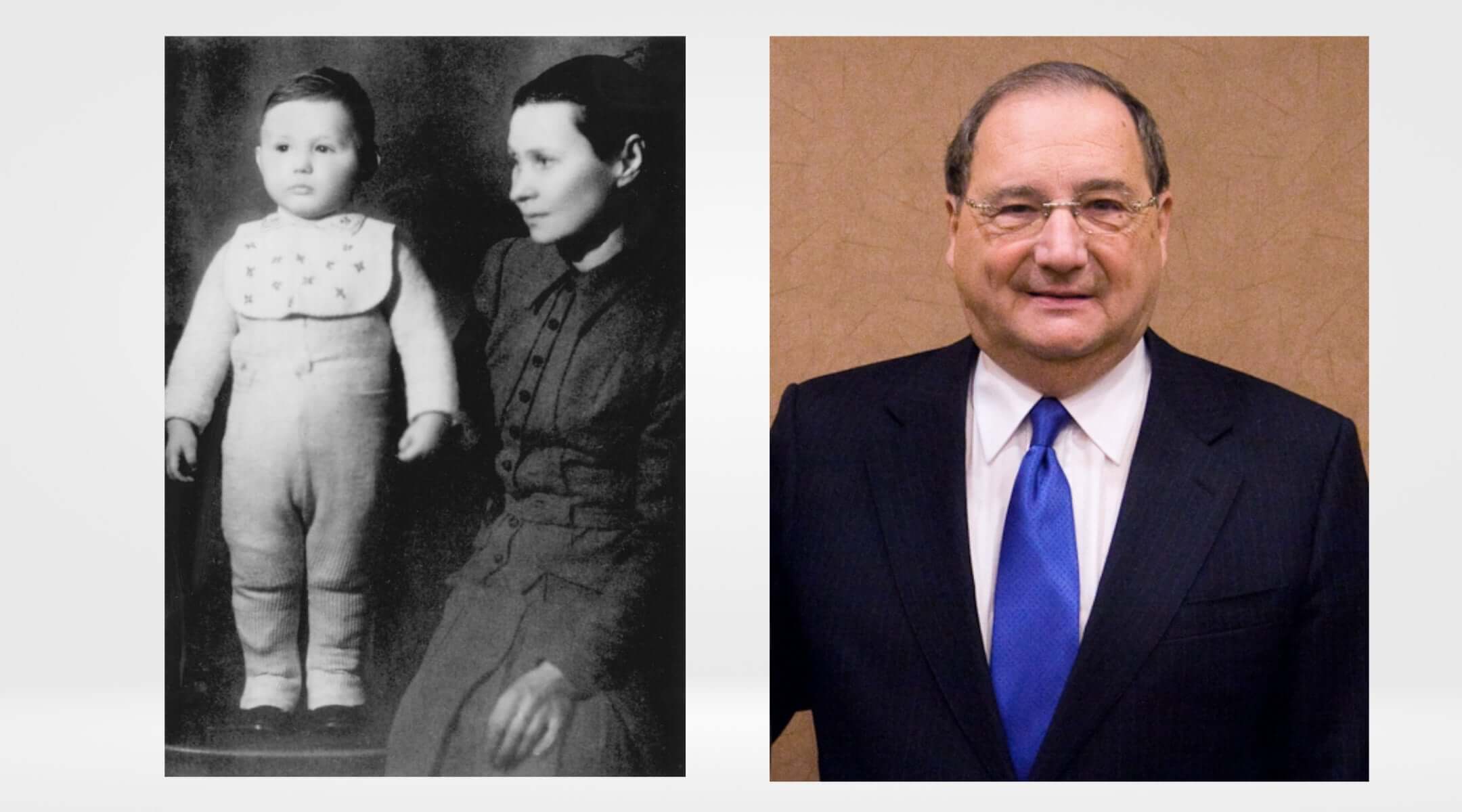 Abraham Foxman, right, served as national director of the Anti-Defamation League for almost 30 years. At left, Foxman with Bronislawa Kurpi, the nanny who hid him during the Holocaust. (The Heschel School; Justin Hoch for Hudson Union Society)