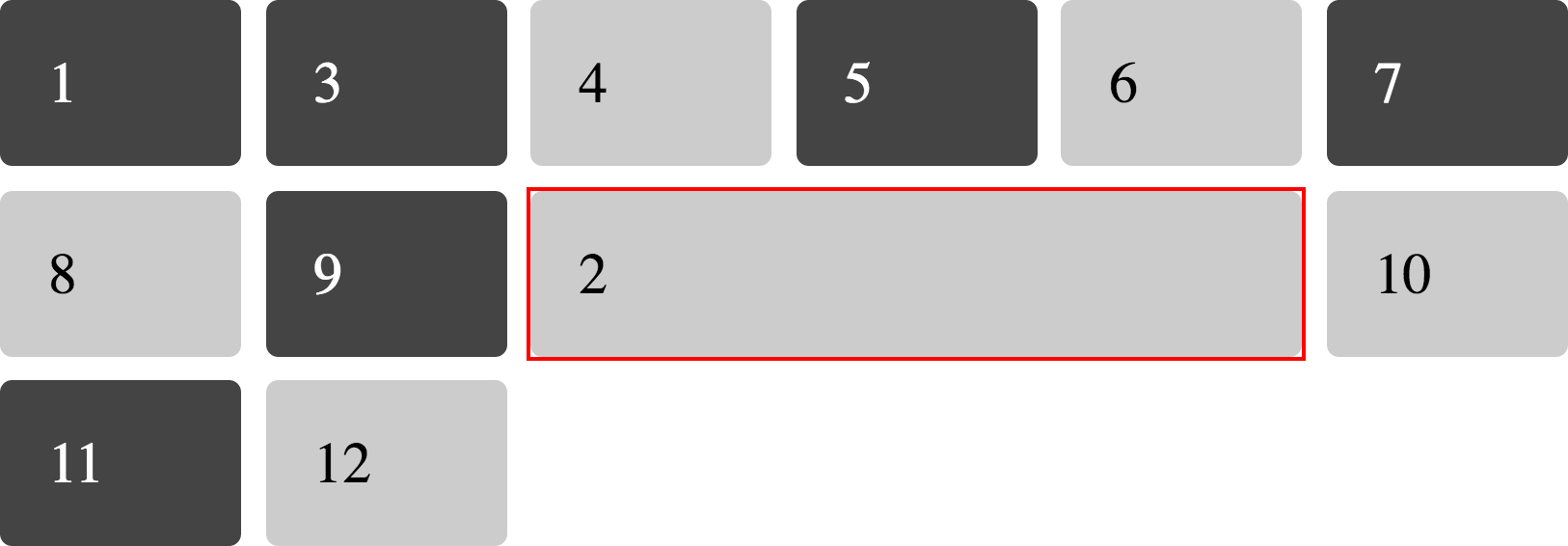 Screenshot of Grid auto-placement mixed with placed items