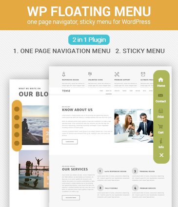 One page navigator, sticky menu for WordPress – WP Floating Menu