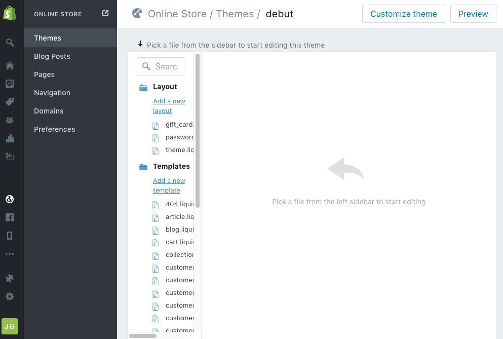 Edit html css page example
