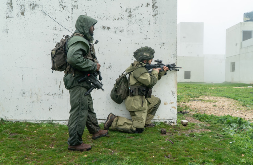  Israeli forces simulating warfare with Hezbollah in Israel's North, January 27, 2024 (credit: IDF SPOKESPERSON'S UNIT)