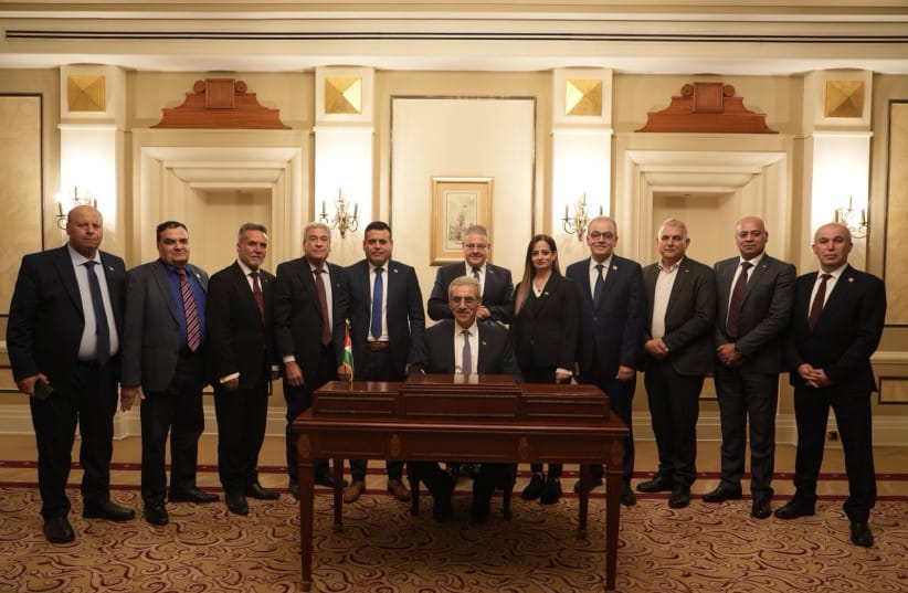 THE SIGNING of the National Committee for the Administration of Gaza's Mission Statement, January 17, 2026.