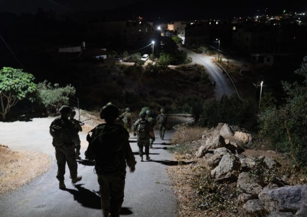  IDF soldiers are seen operating in Nablus, in the West Bank, July 3, 2025