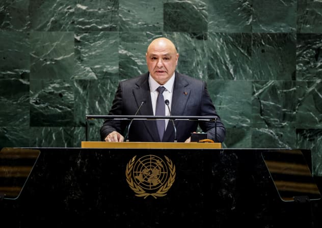 Lebanon's President Joseph Aoun addresses the 80th United Nations General Assembly at UN headquarters in New York, US, September 23, 2025.