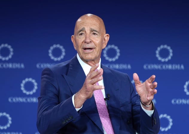 Amb. Tom Barrack, US Ambassador to the Republic of Turkey and Special Envoy to Syria, US Department of State, speaks during the 2025 Concordia Annual Summit on September 24, 2025 in New York City. 