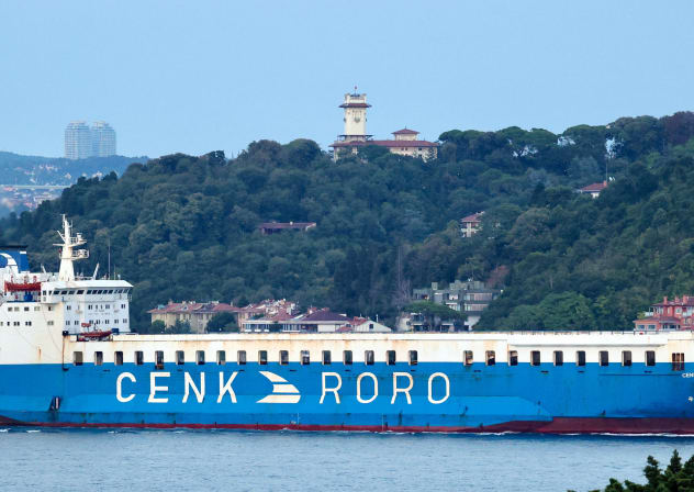 Turkish-owned Ro Ro ship Cenk T transits the Bosphorus in Istanbul, Turkey, August 21, 2024.