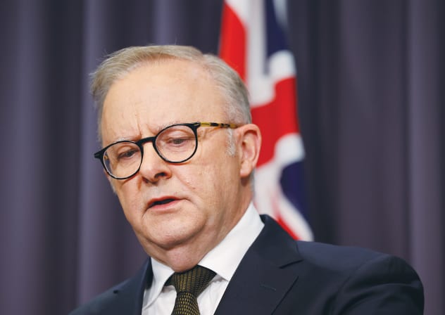 ‘IT’S NOT not too late for you to change course, and tell your people six words – Australia is at war, with jihadism.’ Here, Prime Minister Anthony Albanese speaks to the media at Parliament House Canberra on Sunday as news of the Bondi Beach attack unfolded. 