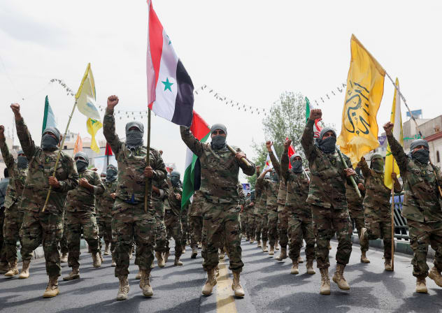 Members of special IRGC forces attend a rally marking the annual Quds Day, or Jerusalem Day, on the last Friday of the holy month of Ramadan in Tehran, Iran April 29, 2022.