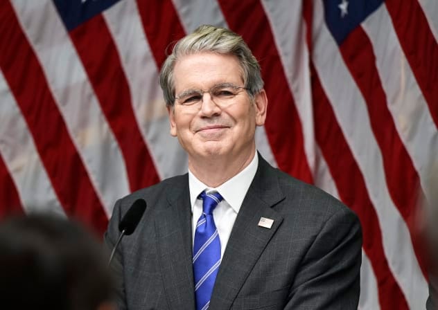 US Treasury Secretary Scott Bessent addresses a press conference in Rosenbad after the trade talks between the US and China concluded, in Stockholm, Sweden on July 29, 2025. 