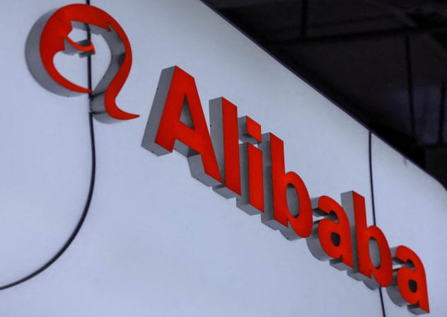 An Alibaba logo is displayed at the company's booth at China International Fair for Trade in Services (CIFTIS) in Beijing, China, September 10, 2025.
