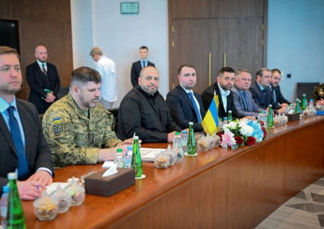 FILE PHOTO: Secretary of Ukraine's National Security and Defence Council Rustem Umerov and other members of the Ukrainian delegation attend the second round of trilateral talks between the U.S., Russia and Ukraine, in Abu Dhabi, United Arab Emirates, February 4, 2026.