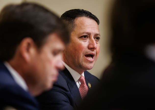 US Rep. Tony Gonzales (R-TX) speaks during a House Homeland Security Committee hearing on February 10, 2026 in Washington, DC.