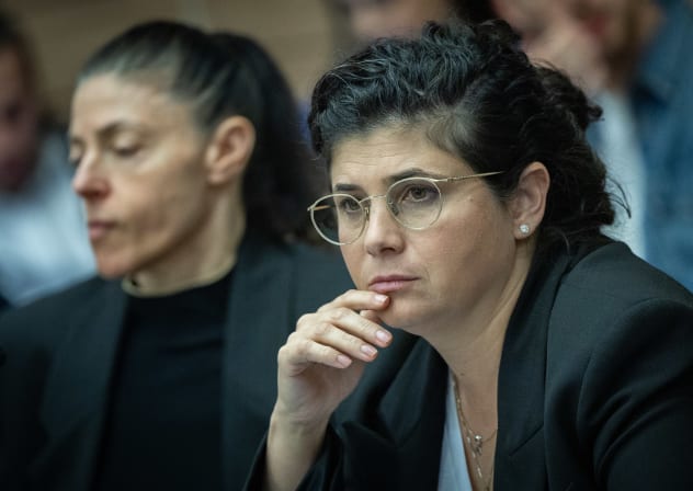Deputy Minister MK Sharren Haskel attends a Foreign Affairs and Defense Committee meeting at the Knesset, the Israeli Parliament in Jerusalem, December 2, 2025.