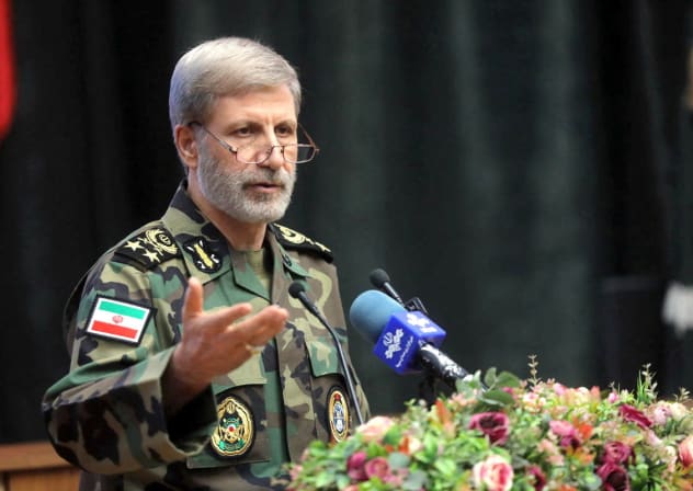 Commander-in-Chief of the Iranian Army, Amir Hatami speaks during a meeting with military academy students, in Tehran, Iran, in this handout image obtained on January 7, 2026.