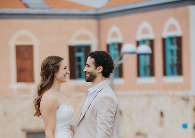PHILLIPS and COHEN on their wedding day.